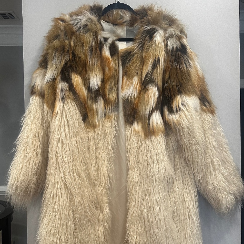 Faux Fur Lined Coat Plus Size